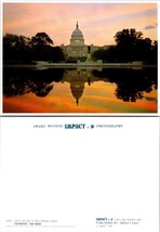 Washington D.C. United States Capitol Building Sunrise Reflection VTG Postcard - £7.39 GBP