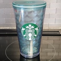 Starbucks Mermaid Gold Scales Clear Green Tint  Tumbler lid and price ta... - $10.88