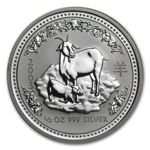 2003 1/2 oz Australia Silver Lunar Year of the Goat (In Capsule) - $49.97