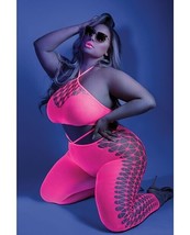 Cropped Cutout Halter Bodystocking Glow Fantasy Size Queen - £17.76 GBP
