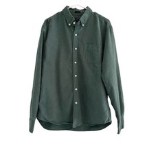 J Crew Factory Oxford Shirt Slim Fit Green Button Front Cotton Men&#39;s Size Large - £19.67 GBP