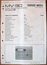 Roland MV-30 Music Production Sequencer Module Original Service Manual Book - £38.26 GBP