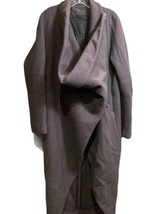 Long Haider Ackermann Cowl Neck Wool Dark Gray Coat Sz 42 Made in Belgiu... - $499.99