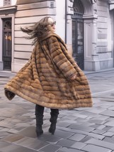 Harlow — Horizontal Let-Out Pastel Mink with Shawl Collar M Fast Shipping - $639.00