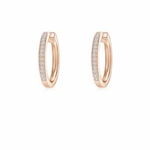 ANGARA Natural H SI2 Diamond Hinged Hoop Earrings in 14K Rose Gold - £276.20 GBP