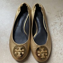 Tory Burch Distressed Reva Gold Ballet Flat 3C - £33.63 GBP