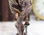 Ebros Ruth Thompson Dragon's Lair Flame Blade Drake 8oz Wine Goblet Chal... - $29.99