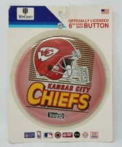 Vintage Kansas City Chiefs NFL 6&quot; Wincraft Button USA HTF - £11.77 GBP