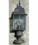 Vintage Colonial Pier-Mount Lantern – Cast Aluminum &amp; Beveled Glass Post - $84.10