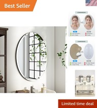 Frameless Beveled Oval Bathroom Mirror - Elegant 4mm Glass with Polished... - $1,681.19 MXN