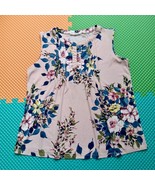 Perseption Concept Womens Large Floral Print Sleeveless Top Pleated Butt... - $20.04 CAD