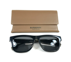 Burberry Sunglasses B4293 3773/81 Polished Black Nova Check Arms w/ Gray Lenses - $108.89