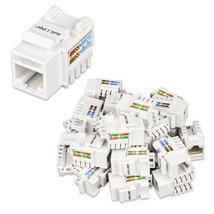 (25 Pack) Cat6 Keystone Jack Rj45 Keystone Jack, Utp Modular Ethernet Ja... - £29.34 GBP