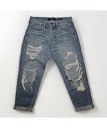 Hollister Boyfriend Jeans Womens 7/28 Distressed Button Fly Blue Medium ... - €14,83 EUR