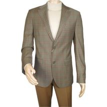 Men's Mono Turkey Sport Coat 100% Super 180s Wool 1480-04 Tan Brown Plaid image 5