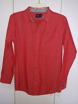 CALVIN KLEIN JEANS BOYS LS RED COTTON/POLYESTER BUTTON SHIRT-NWOT-XL-LIG... - £11.15 GBP