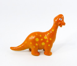 Brachiosaurus Soft Rubber Toy Dinosaur Orange Yellow Spots Long Neck 2007 - $9.99