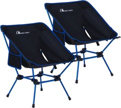 Moon Lence Lighweight Foldable Camping Chair, Plus Size Backpack, Blue-2 Pack - £63.31 GBP