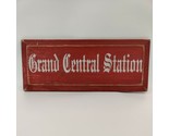 Grand Central Station Rustic 18&quot;L x 7&quot;H Red Wooden Decor Hanging Sign - £45.41 GBP