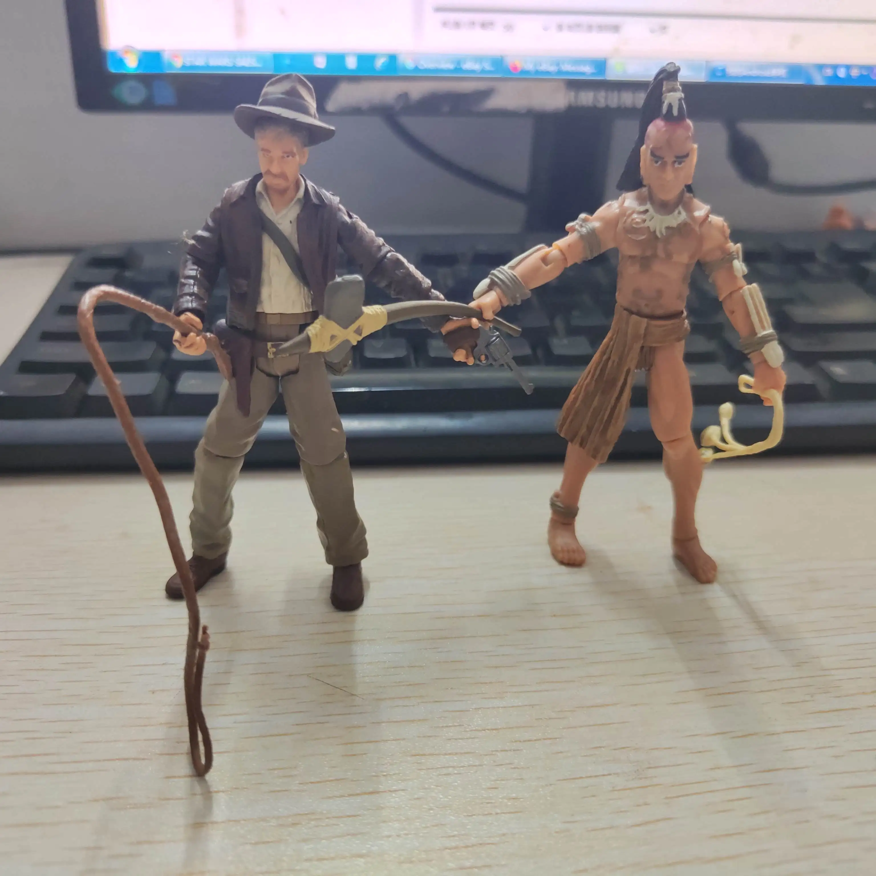 Lot of 2pcs 1:18 Scale Indiana Jones Warrior 3.75" Action Figures Cartoon Doll - $14.34