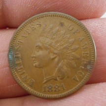 1881 Indian Head Cent - With Liberty &amp; Diamonds - Xf Ef - £19.69 GBP