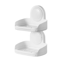 Suction Cup Soap Dish with Double Layer Holder with Drain Tray for Shower - $302.62 MXN