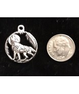 Howling Wolf antique silver Charm Pendant - £11.17 GBP