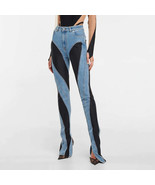 High Waist Split Blue And Black Jeans - £69.53 GBP+