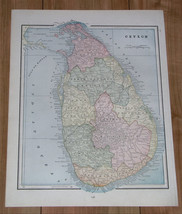 1896 Original Antique Map Of Ceylon Sri Lanka / Verso Turkey Turkish Empire - £24.38 GBP