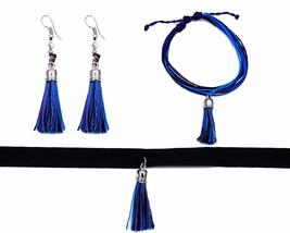 Tassel Thread Dangle Multi Strand String Pull Tie Multicolored Bracelet with Mat - $14.84