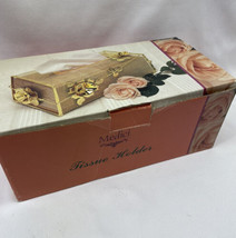 Vintage Medici Gold-Tone Metal Tissue Box Cover Vanity Holder - £16.43 GBP