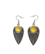 Silver Tone Textured Teardrop Dangle Earrings Modern Minimalist Jewelry - $29.77 CAD