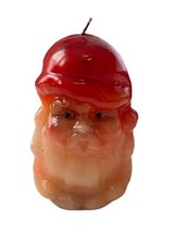 Vintage Christmas Ornament Decoration Candle Santa Claus Head Face Wax A... - $24.00