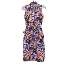 J McLaughlin Womens Multi Tropical Floral Sleeveless Belted Dress, Size XS - £36.18 GBP