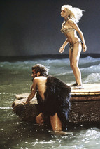 When Dinosaurs Ruled The Earth 4x6 inch real photo Victoria Vetri stands on raft - £3.79 GBP