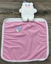 Dreamlite Baby Pink White Lovey Doll Blanket Bear Puppet Plush Lovie - £14.24 GBP
