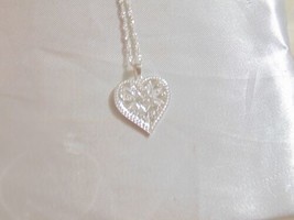 Giani Bernini 18&quot; Sterling Silver Filigree Heart Pendant Necklace  R280 $110 - $43.19