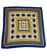 Vintage Symphony Scarf Italy Gold Blue Pink  Preppy Old Money Quiet Luxury - $43.41 CAD