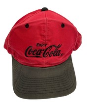 Youngan Coca Cola Hat Cap Snapback Red Black Brim Green Underside Vintage - £6.84 GBP