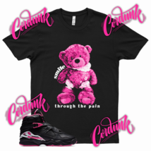 Black Smile Through The Pain T Shirt For J1 8 Pinksicle Deadly Pink Vivid Mid - £20.11 GBP+