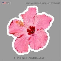 Hawaiian Hibiscus Flower Sticker Car Window Truck Vinyl Decal 3.5&quot; #LghtPinkLeft - £3.20 GBP