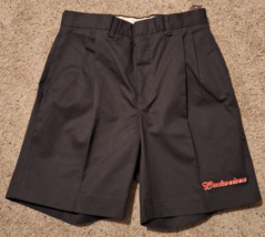 Vintage Budweiser Employee Pleated Shorts Sz 29 Riverside Navy Blue Made in USA - £11.67 GBP