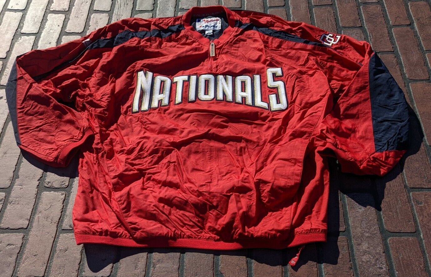 Primary image for MLB Washington Nationals Majestic Stitched Logo XL 1/4 Zip Pullover Jacket