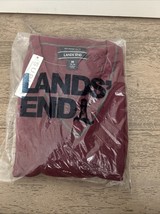 Men&#39;s Lands&#39; End Sweater Supima Red w/Gray Stripe Solid  V Neck Sz M 38-... - $20.00