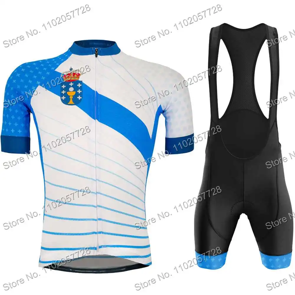 Sporting Galicia Flag Cycling  Set Spain Cycling Clothing Spanish Men Road Bike  - £35.28 GBP