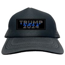 TRUMP BLUE LINE POLICE COP MAGA 2024 FUNNY Trucker Hat Cap Foam Mesh HF0322 - $15.83
