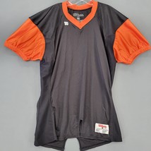 Wilson Men Jersey Size XL Juniors Black Orange Football Stretch Classic V-Neck - £8.56 GBP