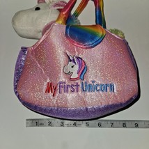 Prextex My First Unicorn Rainbow Plush in Pink Bag Purse Set Stuffed Animal Toy - £23.84 GBP