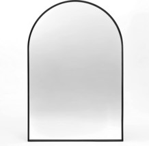Minuover Arched Wall Mirror For Bathroom, 20&quot;X30&quot; Black Mordern Metal Frame For - £61.37 GBP