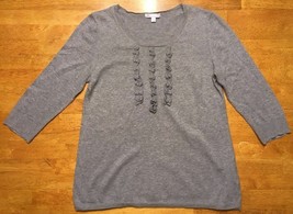 Gap Women&#39;s Gray 3/4 Sleeve Lightweight Scoop Neck Sweater - Size: Small - £11.03 GBP